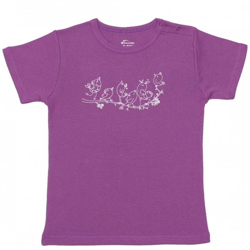 Bluza Bebe Maneca Scurta Lavanda "pasari"