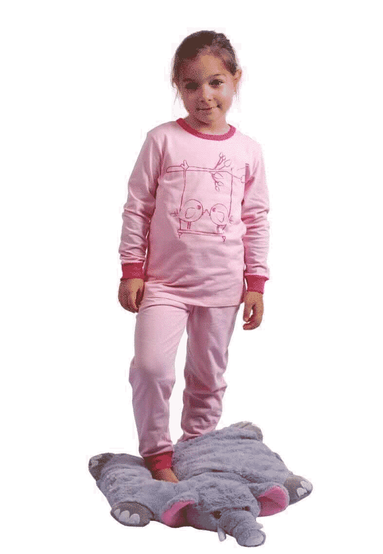 Pijama Bebe Cu Maneca Lunga, Roz