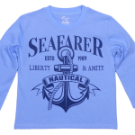 Tricou Bebe, Cu Maneca Lunga, Bleu, "seafarer"