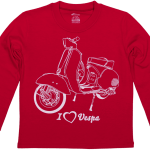 Tricou Bebe, Cu Maneca Lunga, Rosu, "vespa"