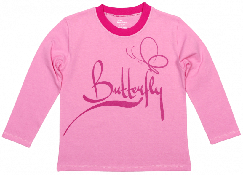 Tricou Bebe, Cu Maneca Lunga, Roz, "butterfly"